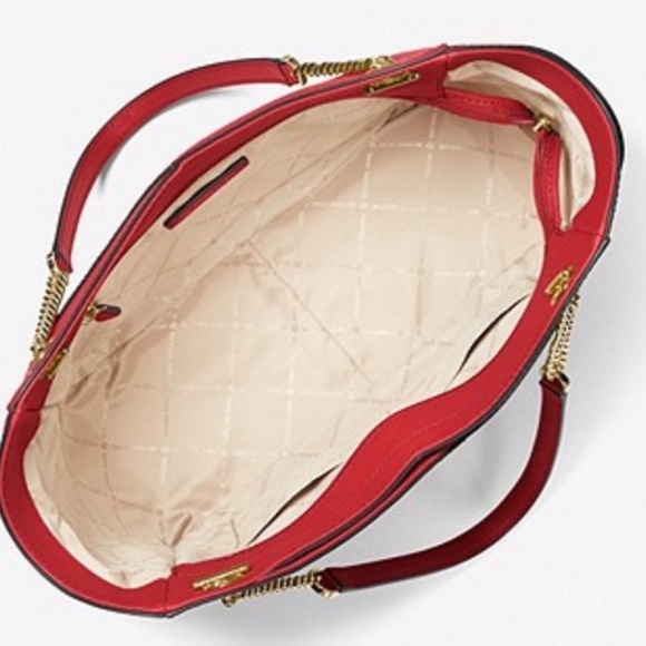 Michael Kors Large Chain Shoulder Bag and Wallet Set Red - Picture 5 of 10